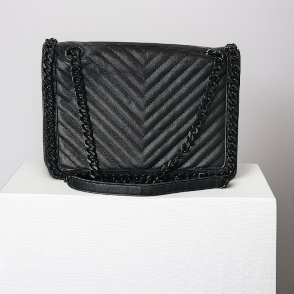 Aldo Greenwald black quilted chain detail crossbody bag - Picture 5 of 12